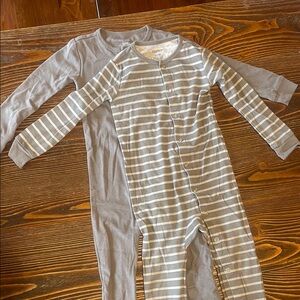 Hanes Gray and Striped Kids Footies
